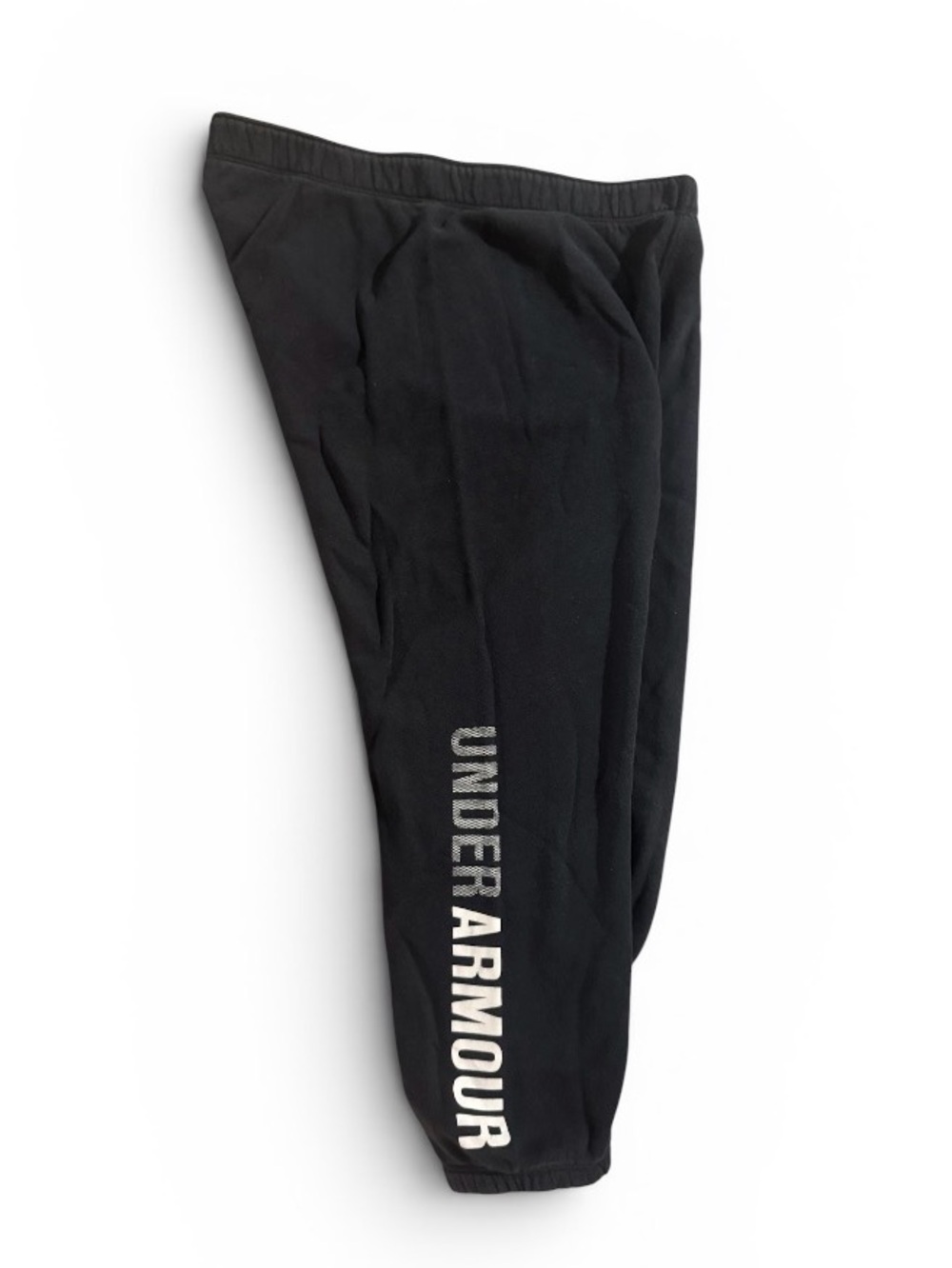 Under Armour Black Cropped Joggers with White Waistband Logo